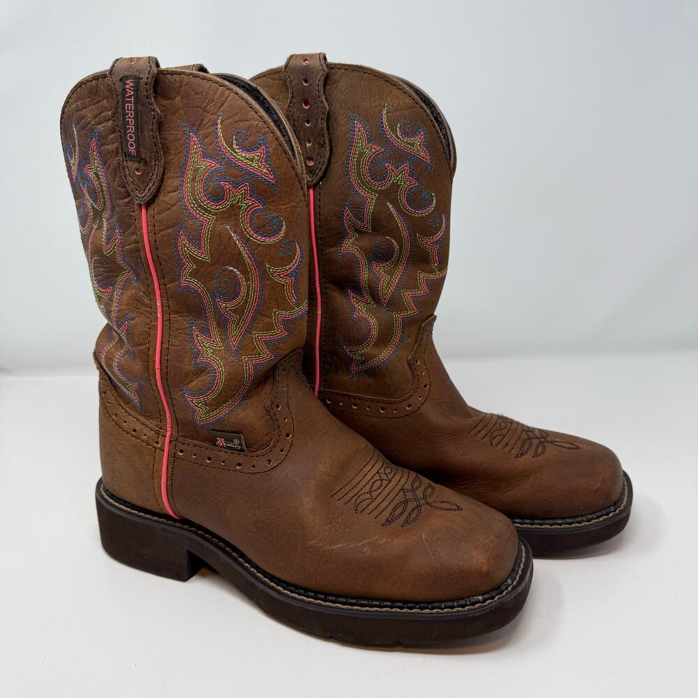 Justin Mid Calf Western Boots Women's 6.5B Brown Gypsy Western L9608